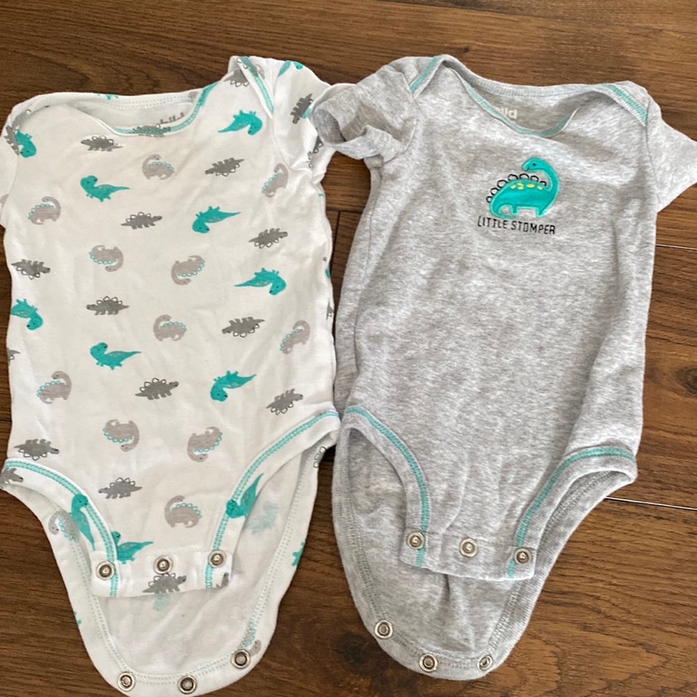Dinosaur Set of 0-3 Month Onesies